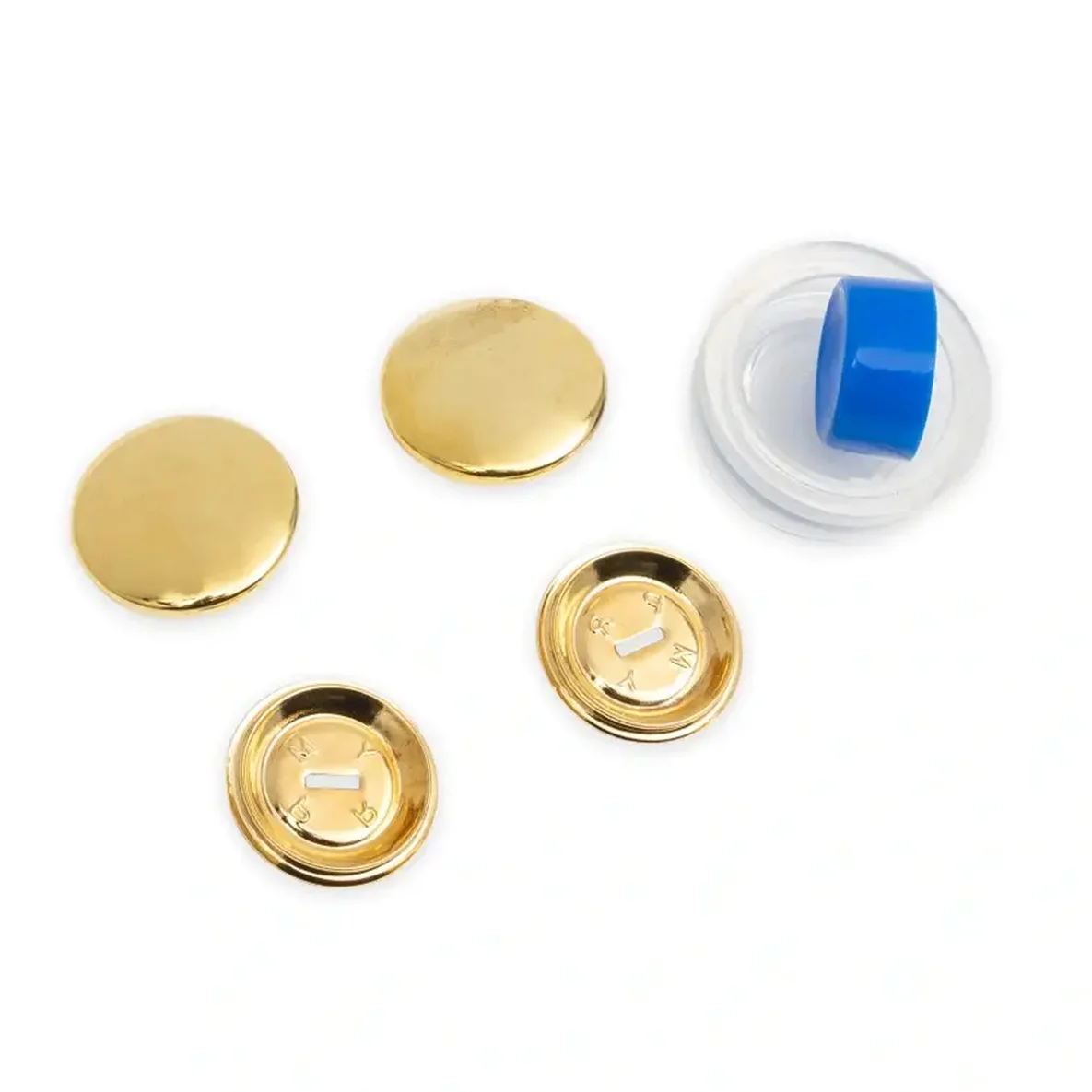 PRYM Überziehbare Knöpfe mit Werkzeug 23mm goldfarbig 4Stück