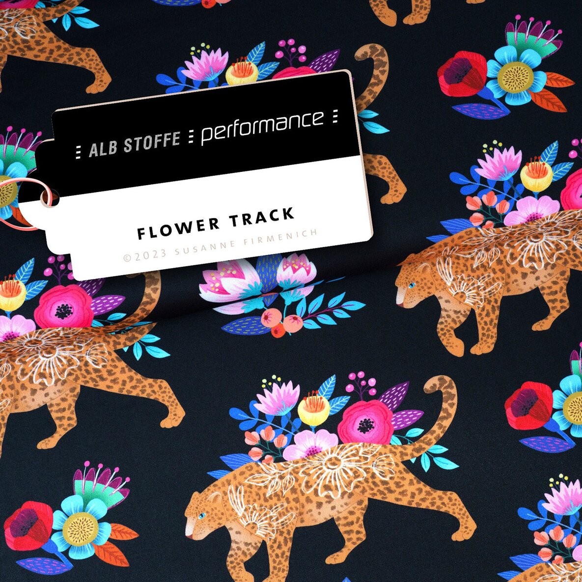 Performance Jersey "Flower Track" Schwarz