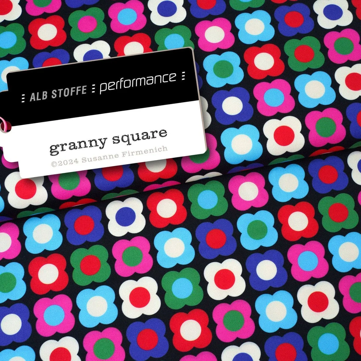 Performance Jersey "Granny Square" Schwarz