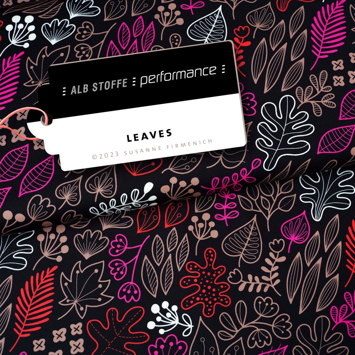 Performance Jersey "Leaves" Schwarz Pink