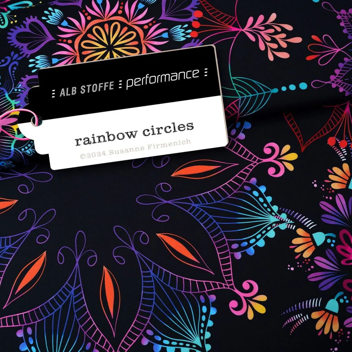 Performance Jersey "Rainbow Circles" Schwarz