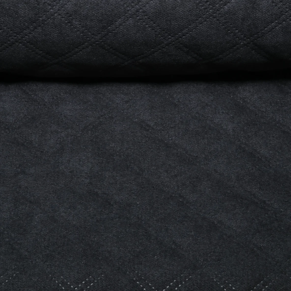 Polsterstoff "Hermine" Stepp-Optik Uni Schwarz