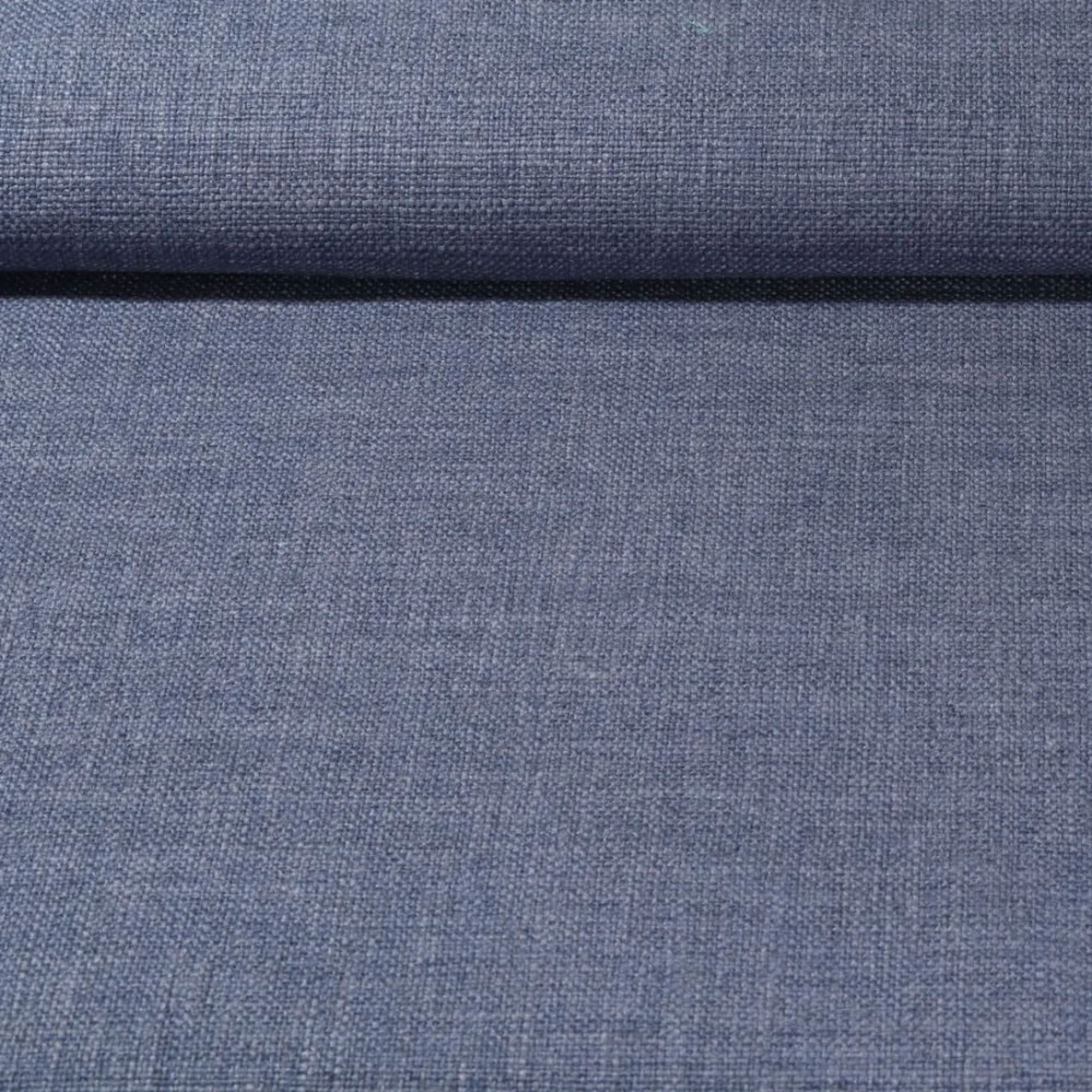 Polsterstoff "June" Uni Jeansblau Melange
