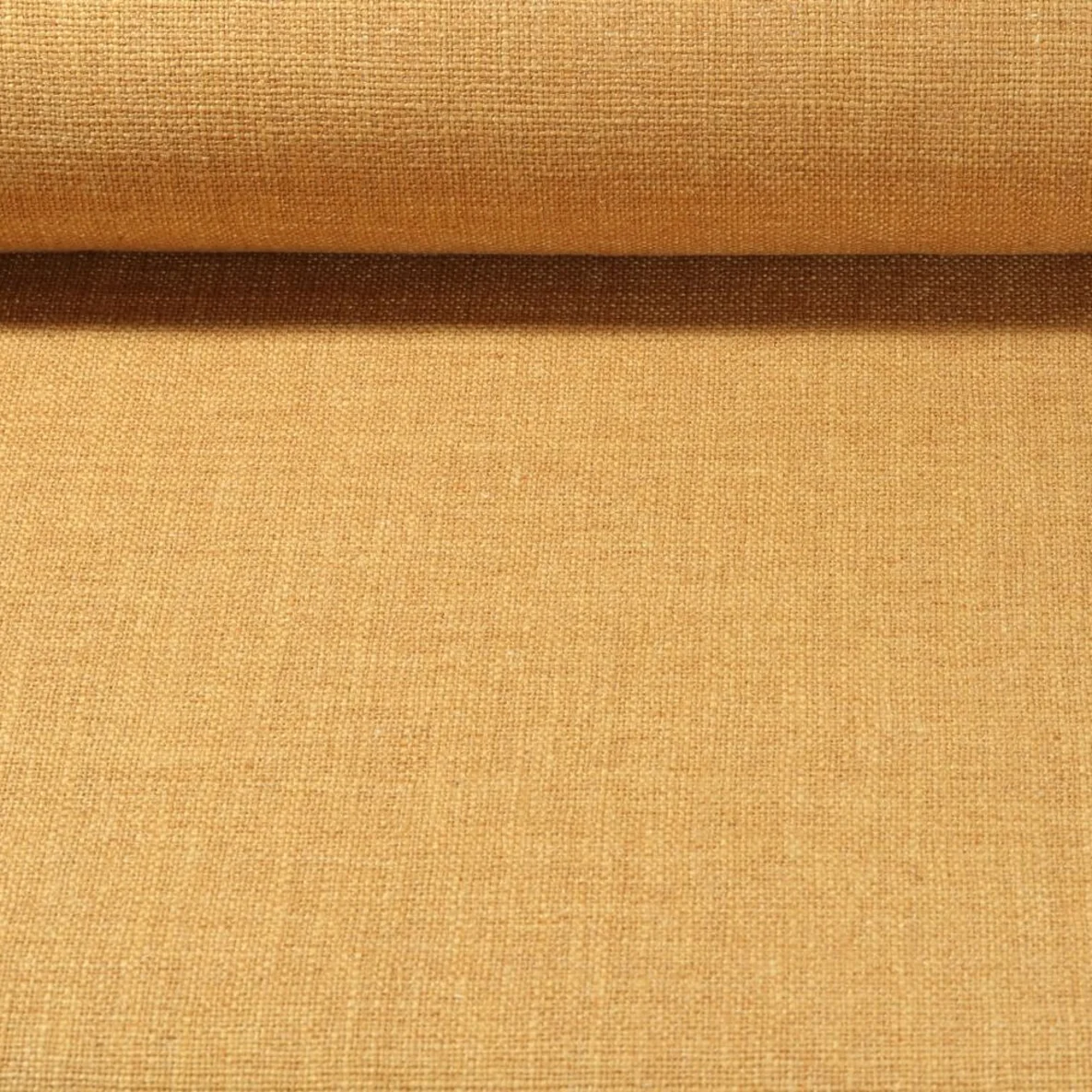 Polsterstoff "June" Uni Senfgelb Melange