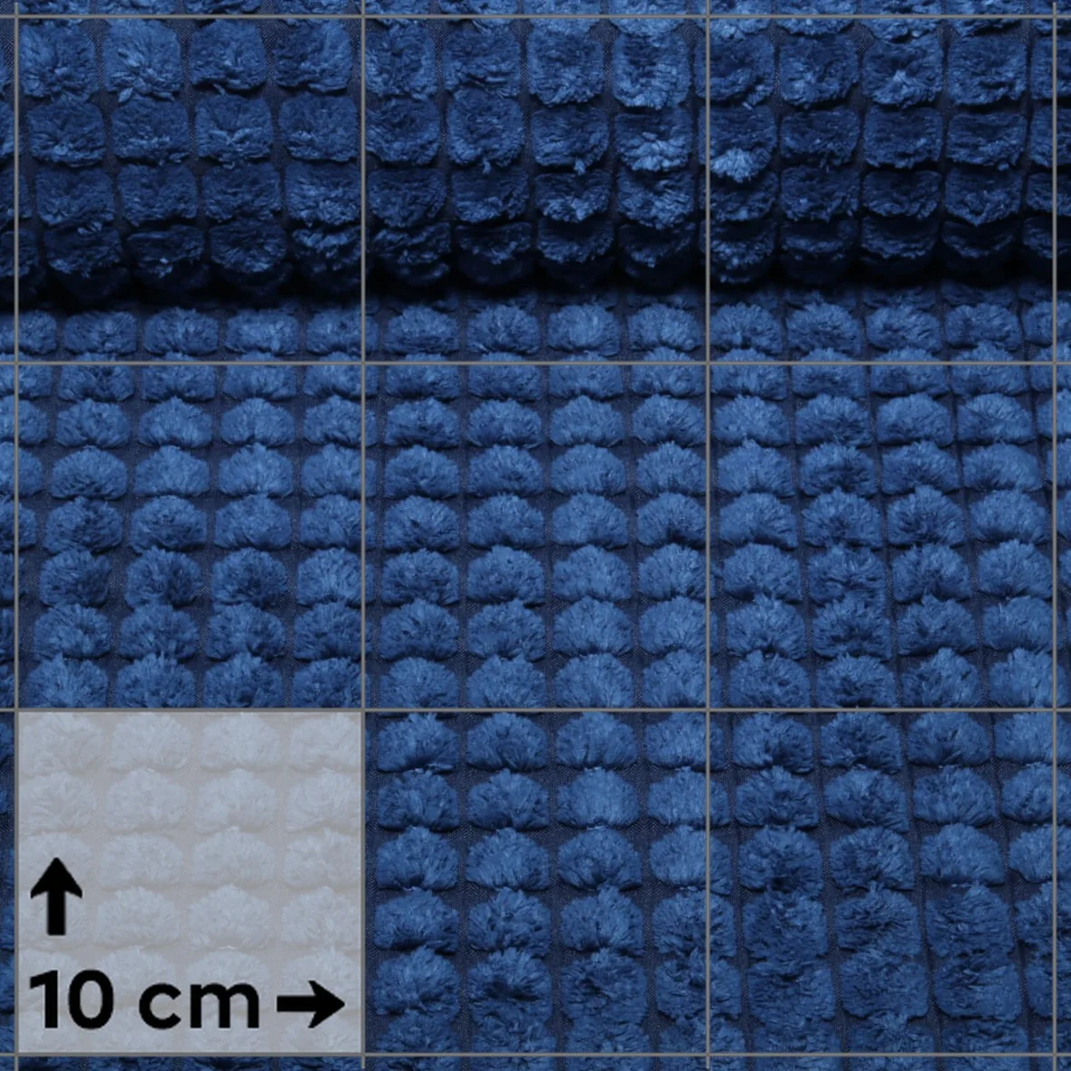 Polsterstoff Noppen-Struktur Uni Royalblau