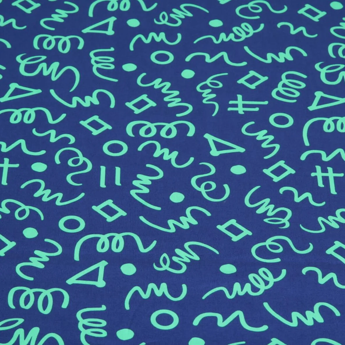 Popeline Geometrics Blau