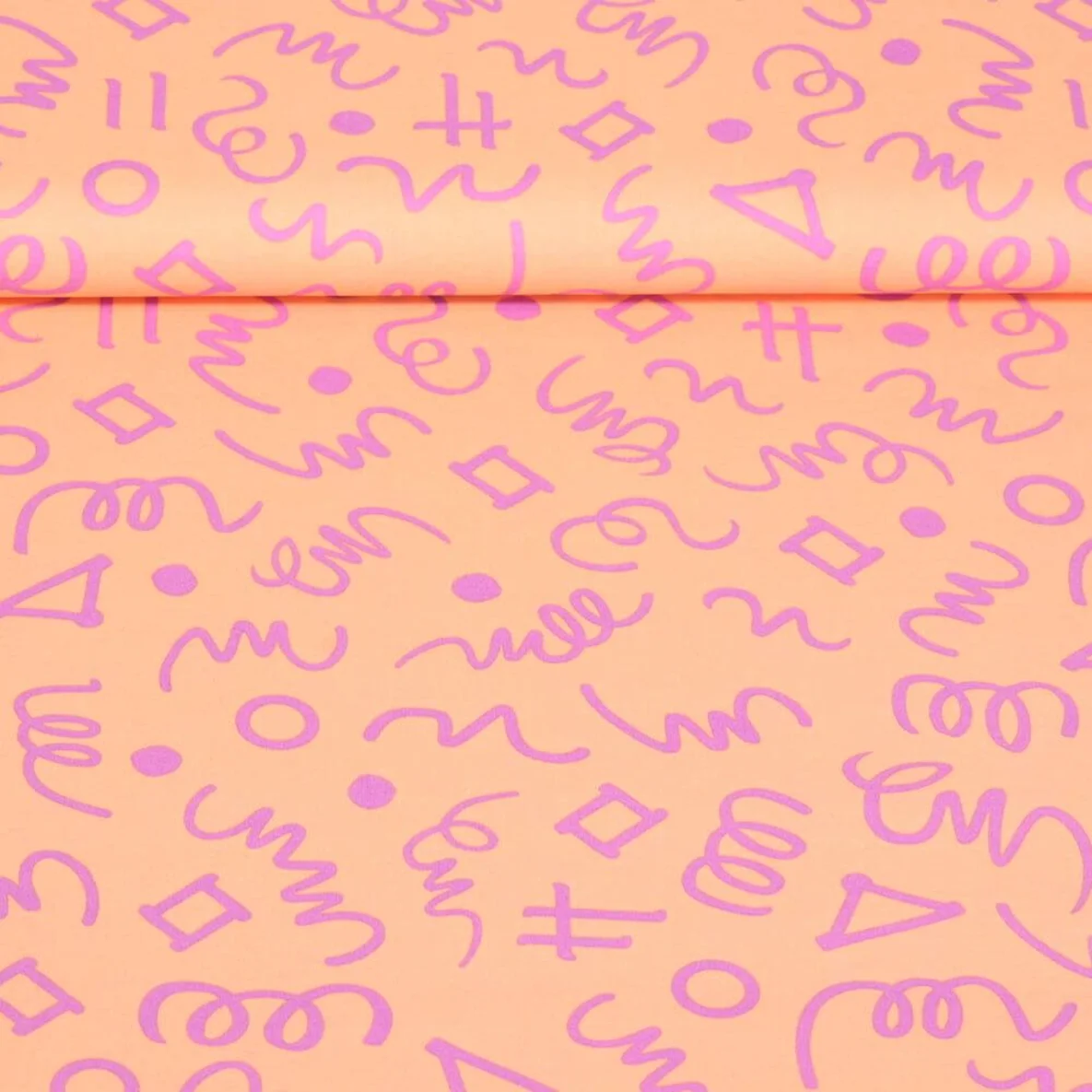 Popeline Geometrics Pfirsich