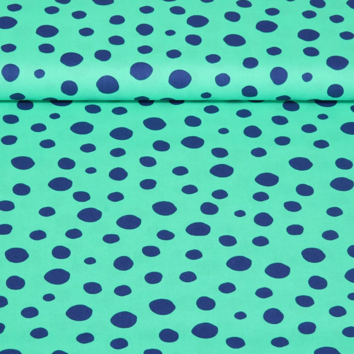 Popeline Geometrics Punkte Grün