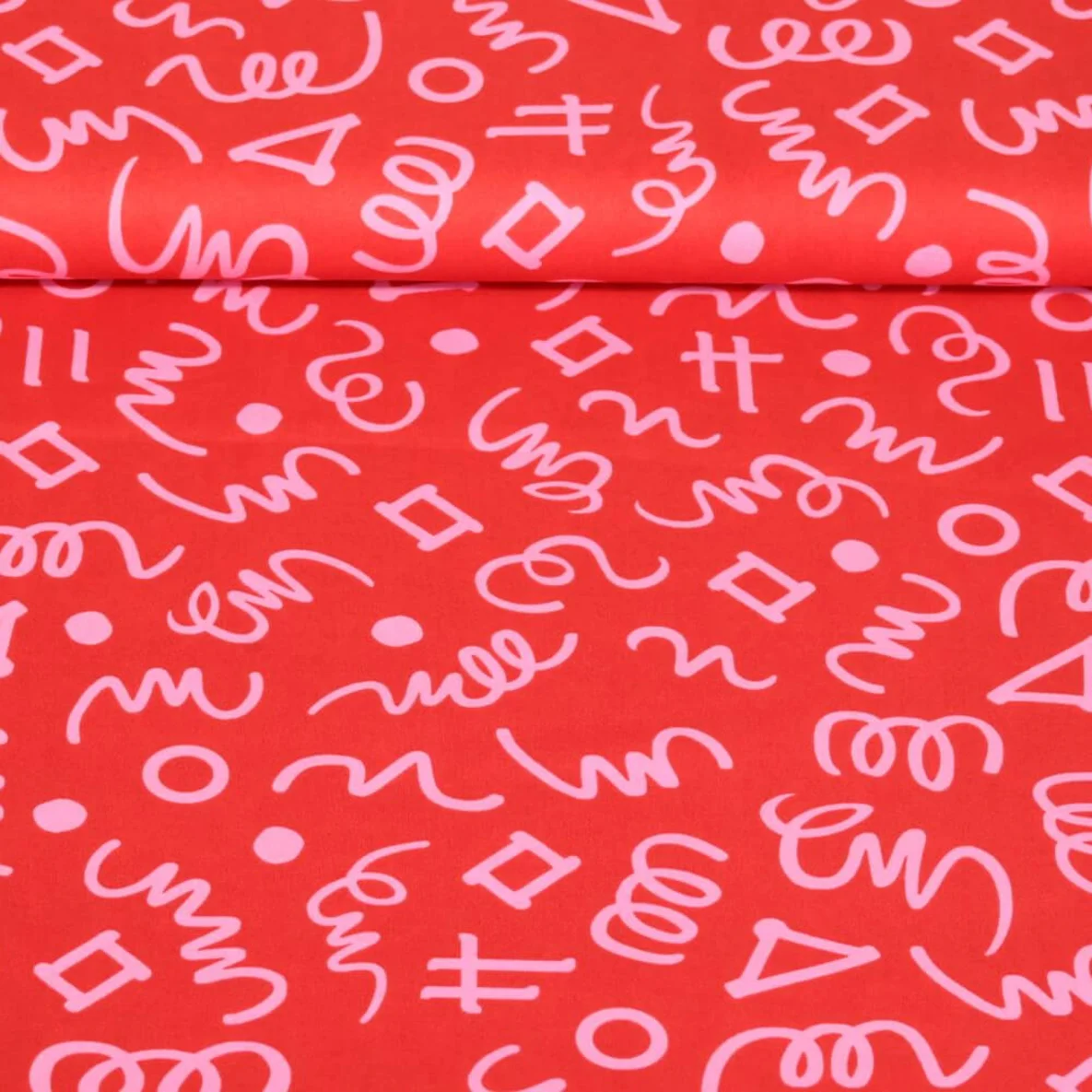 Popeline Geometrics Rot