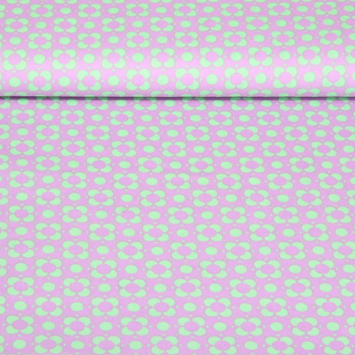 Popeline Retroblumen Lila