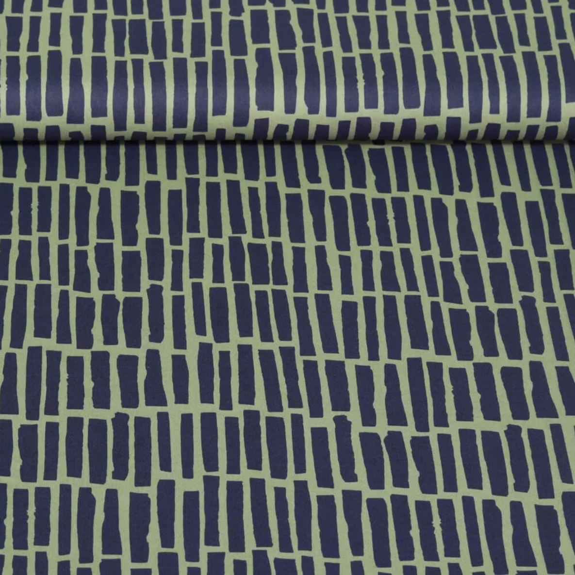 Popeline Stäbe Kombistoff Armygrün