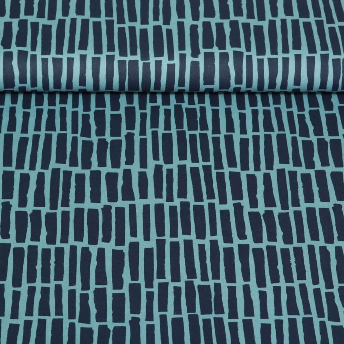 Popeline Stäbe Kombistoff Bleu