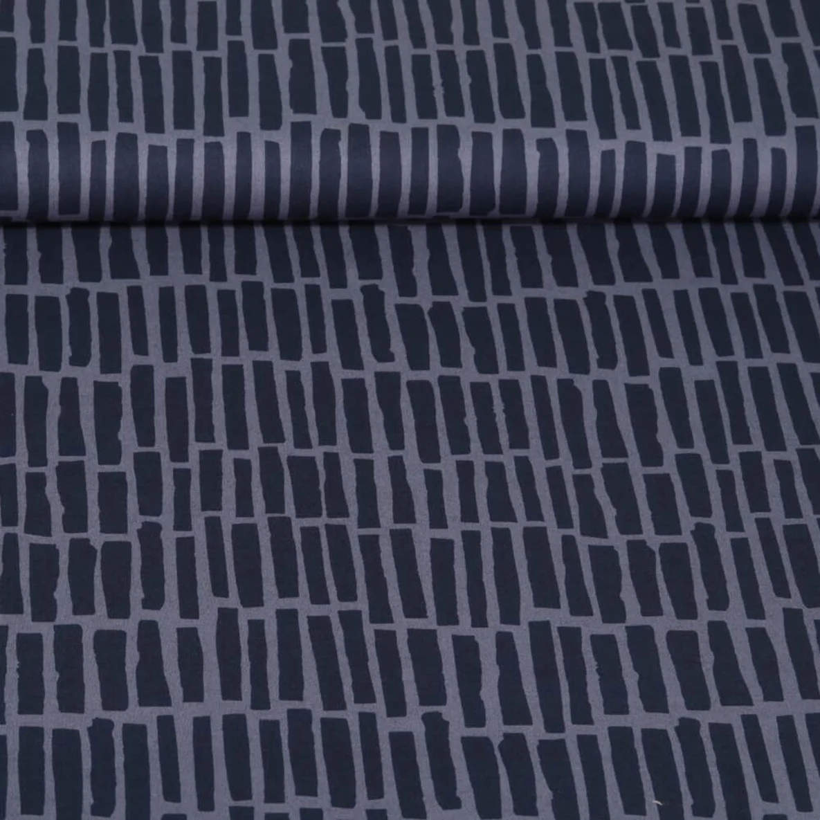 Popeline Stäbe Kombistoff Navy