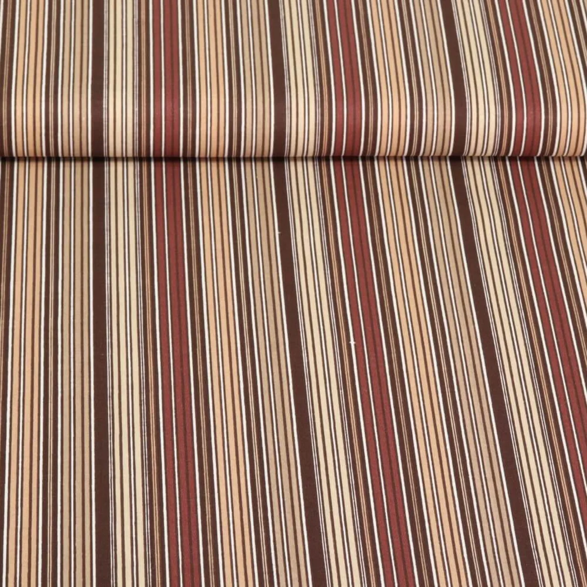 Popeline Streifenmix Braun