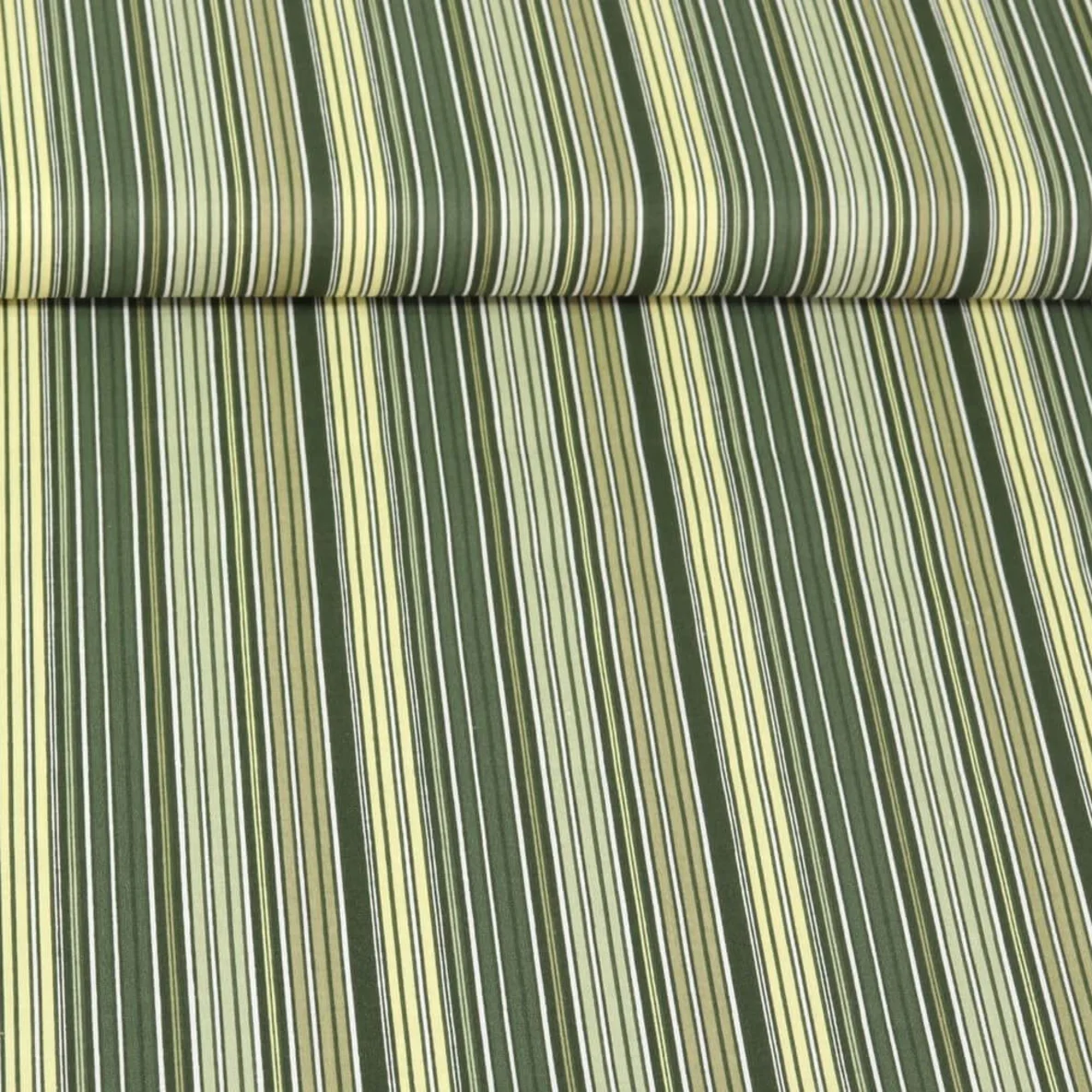 Popeline Streifenmix Grün