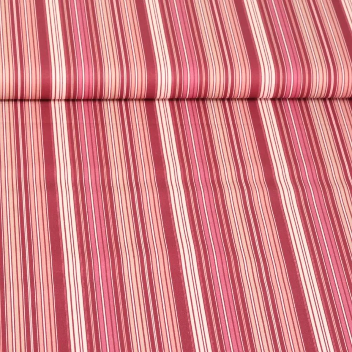 Popeline Streifenmix Rot