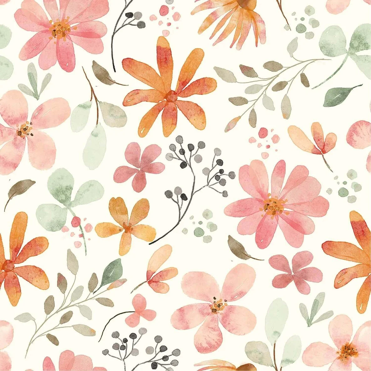 Regenjackenstoff Aqua Protect Blumenwiese Ecru