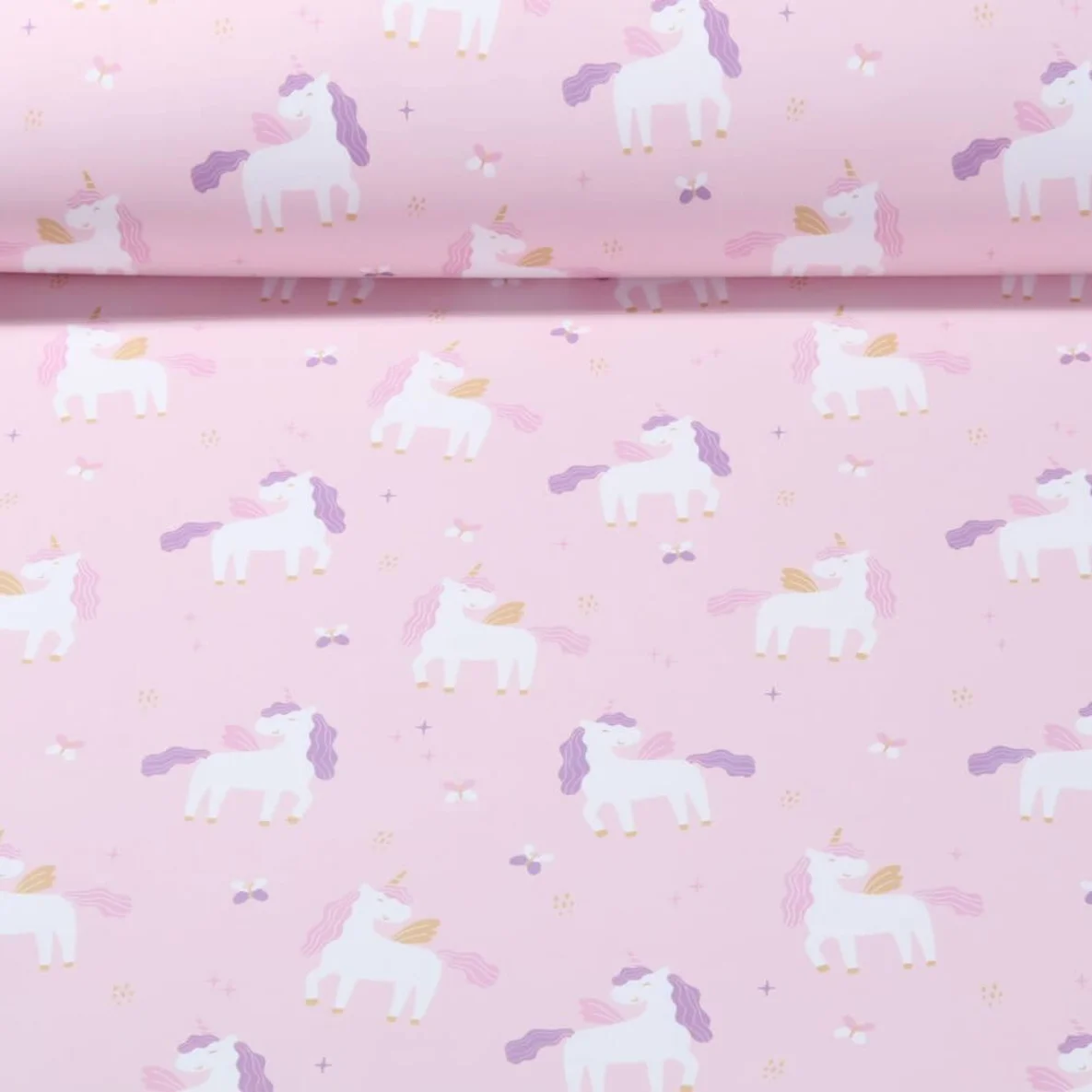 Regenjackenstoff Aqua Protect Einhörner Rosa