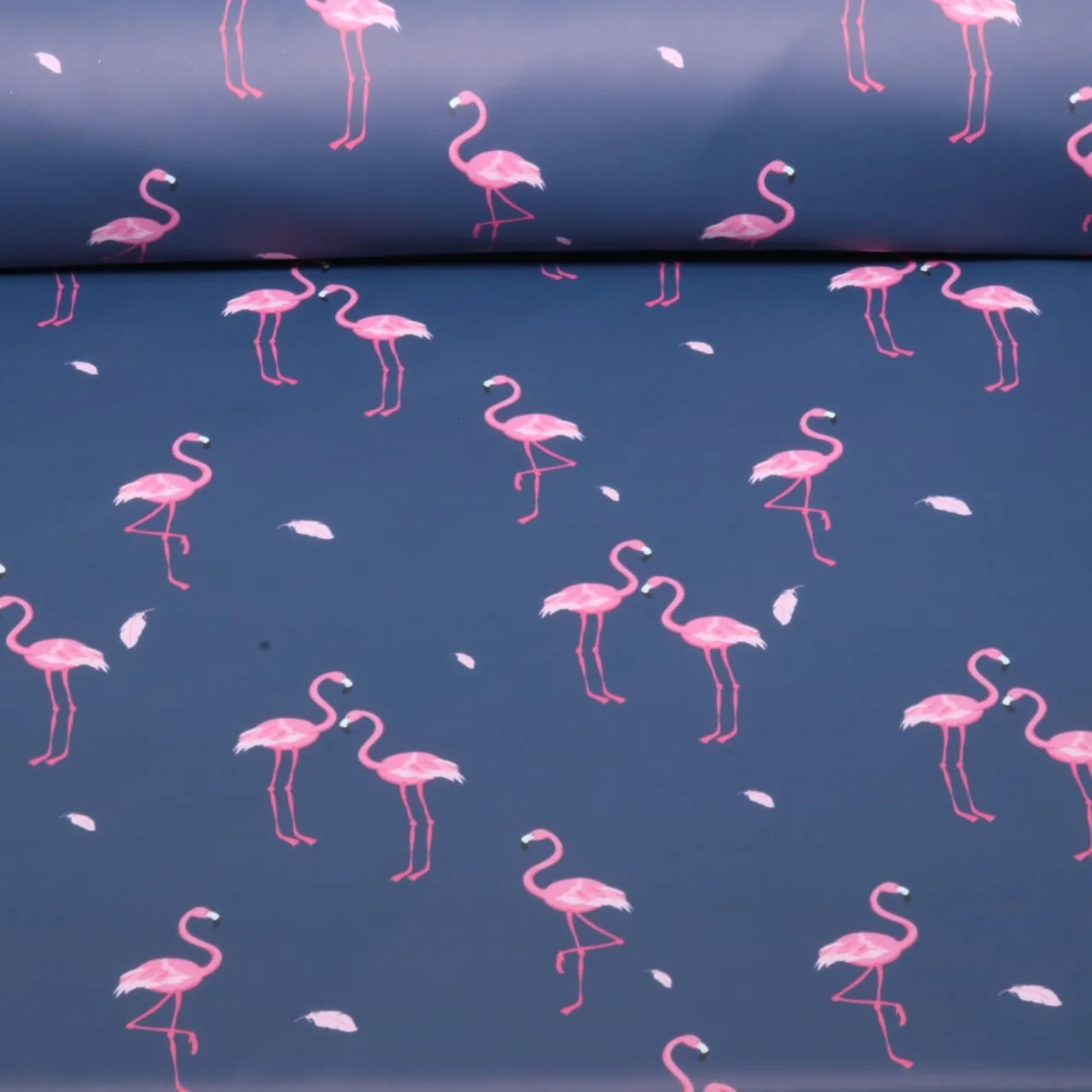 Regenjackenstoff Aqua Protect Flamingos Blau