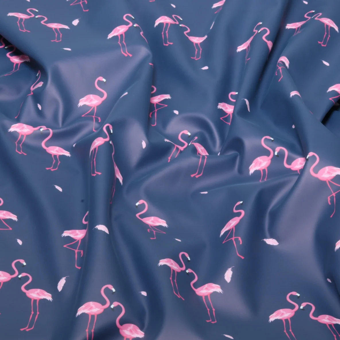 Regenjackenstoff Aqua Protect Flamingos Blau