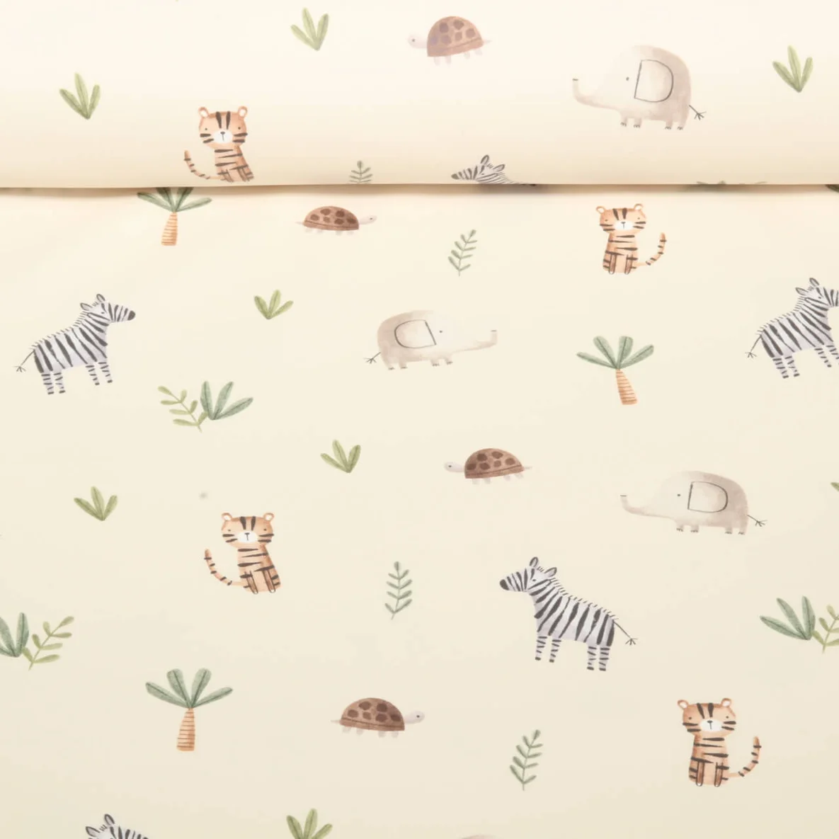 Regenjackenstoff Aqua Protect Wilde Tiere Beige