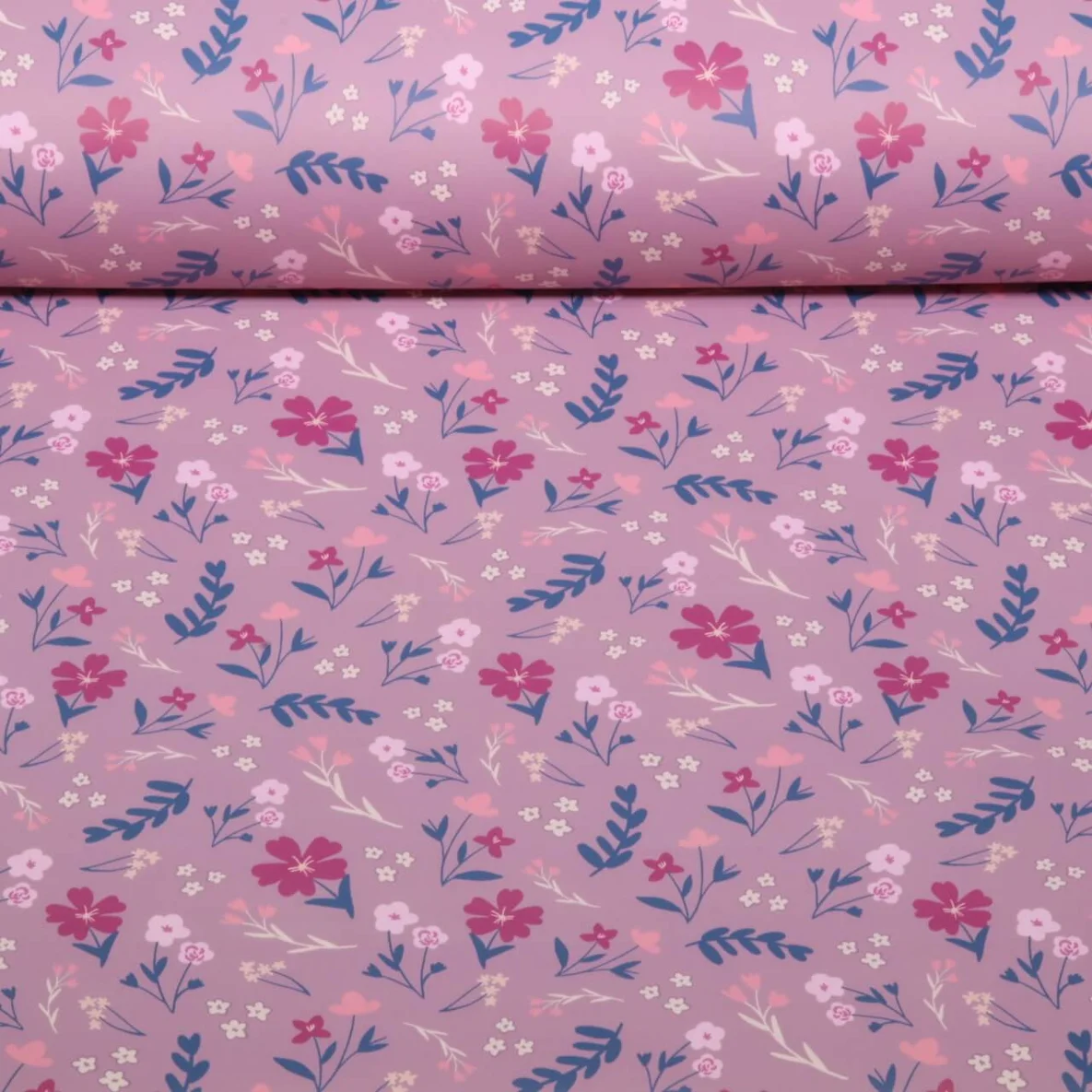 Regenjackenstoff  Blumenmix Mauve