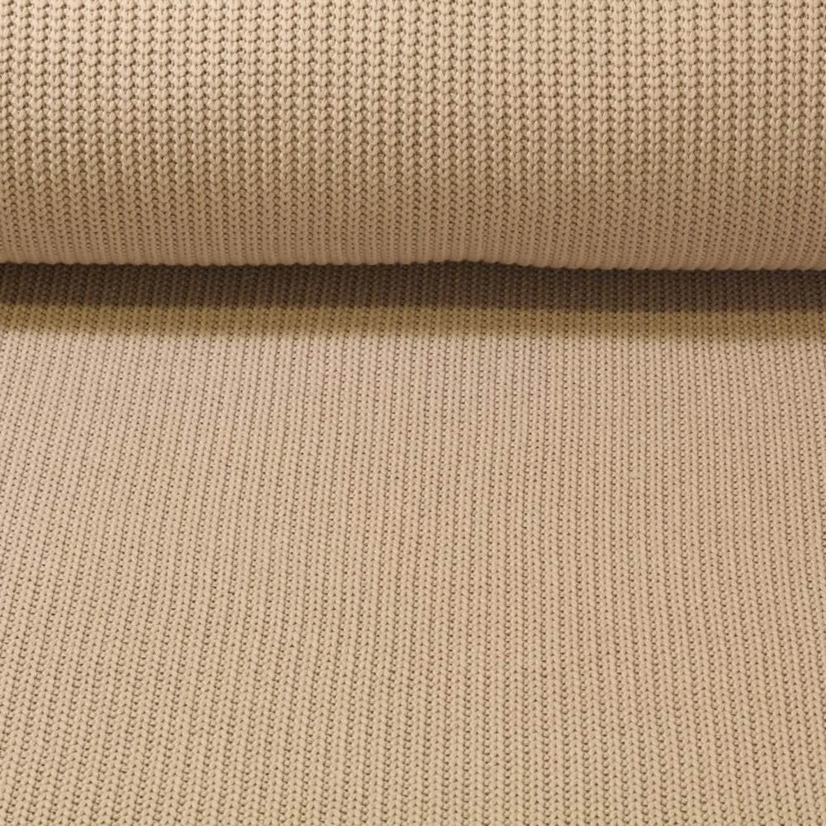 Rippen-Stricksweat Uni Beige