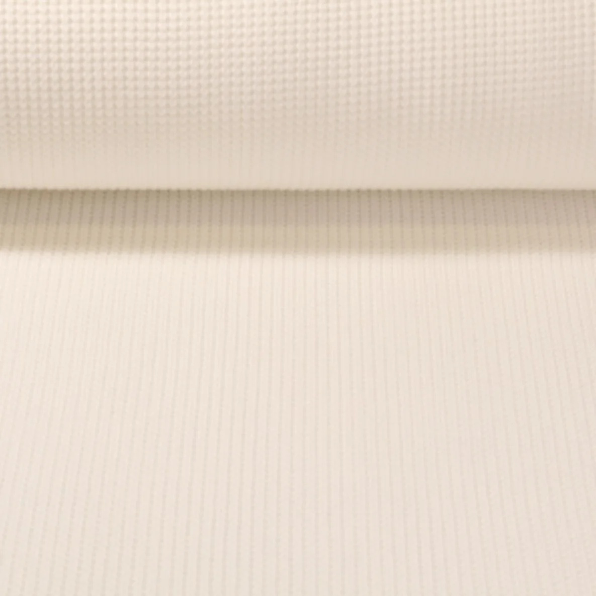 Rippen-Stricksweat Uni Creme Weiß