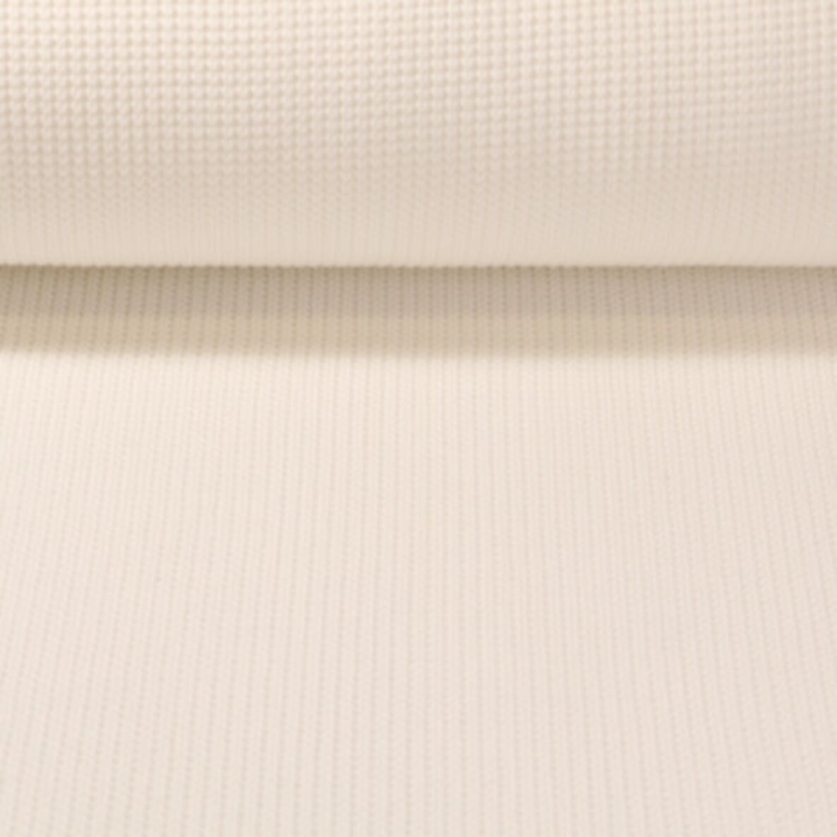 Rippen-Stricksweat Uni Creme Weiß