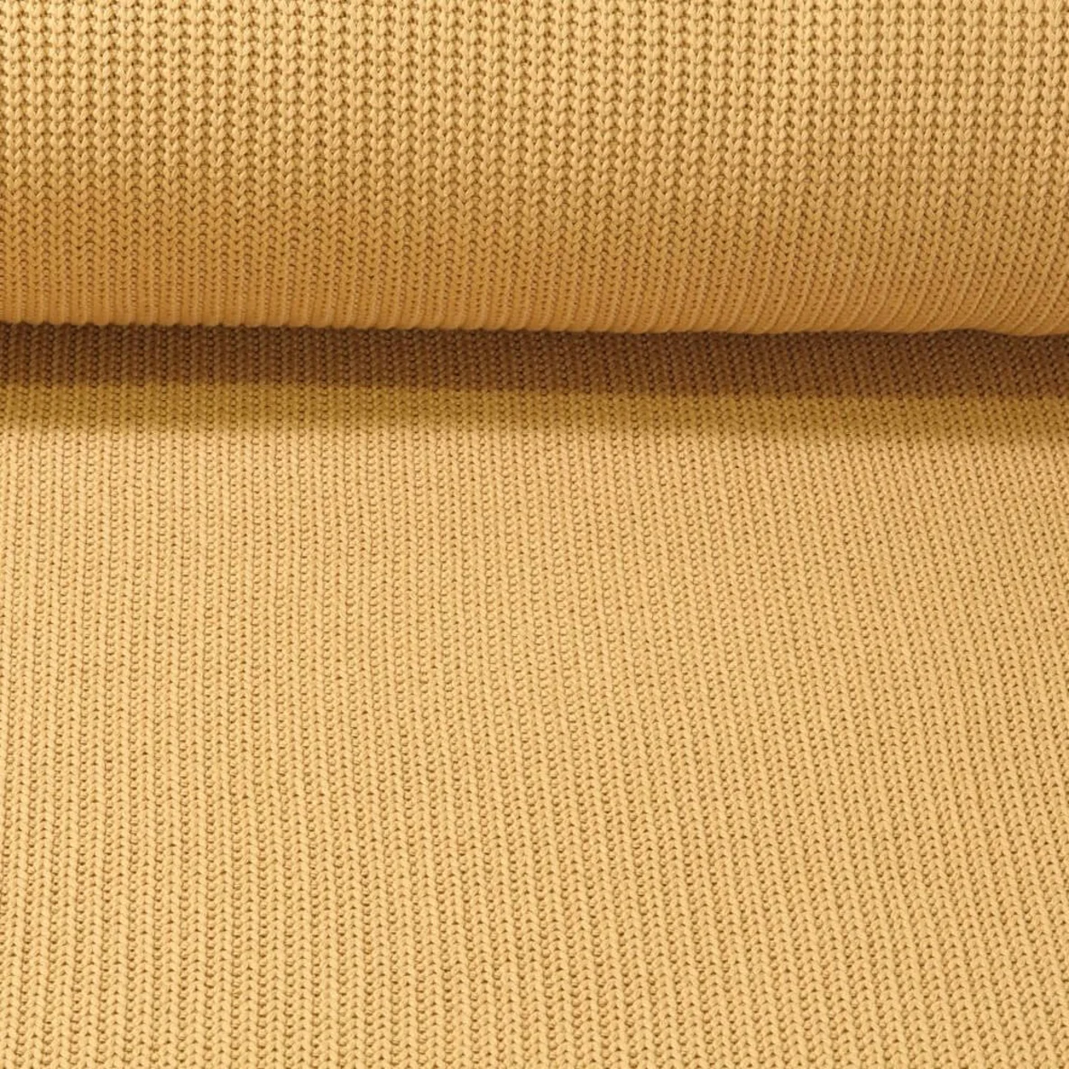 Rippen-Stricksweat Uni Curry