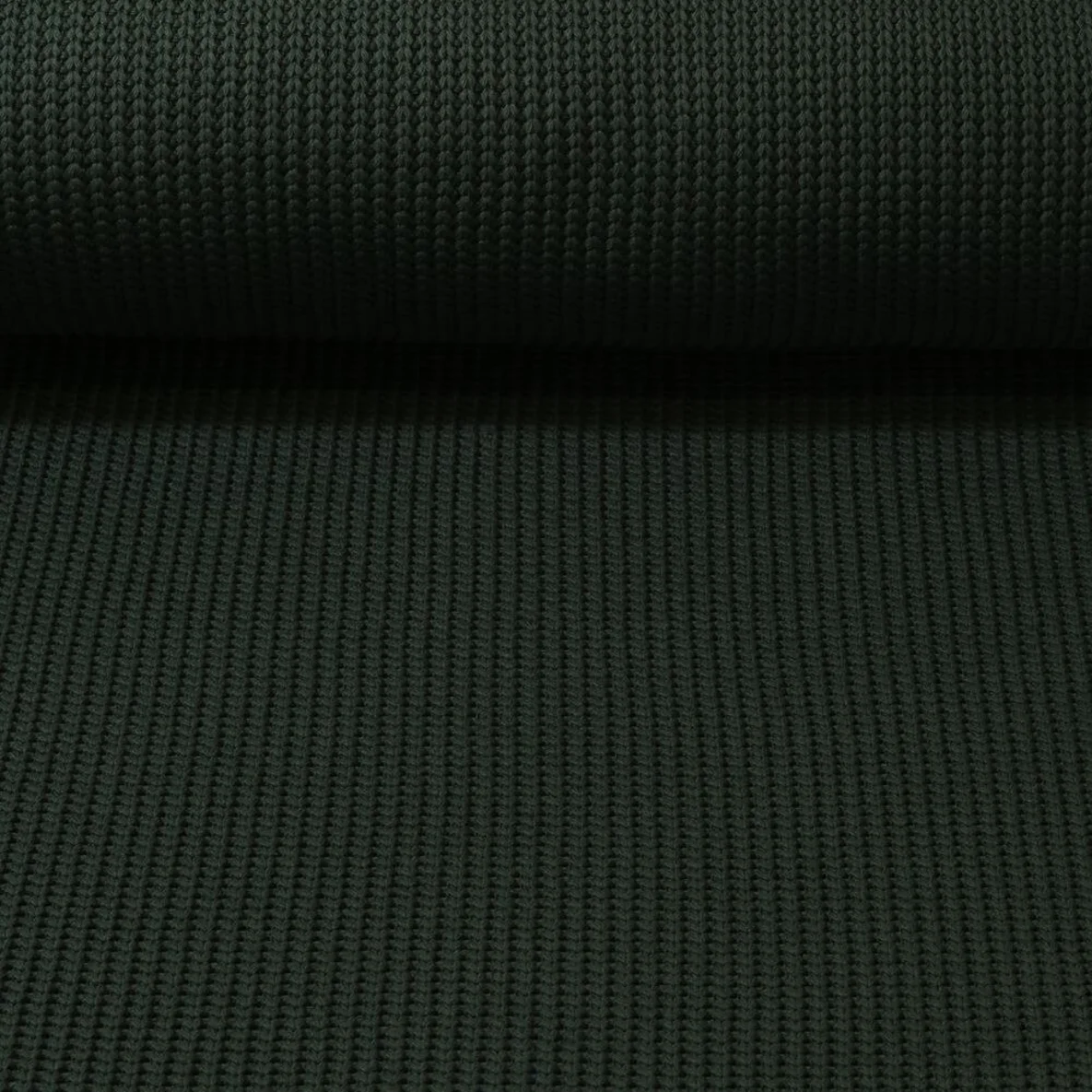 Rippen-Stricksweat Uni Dunkelgrün
