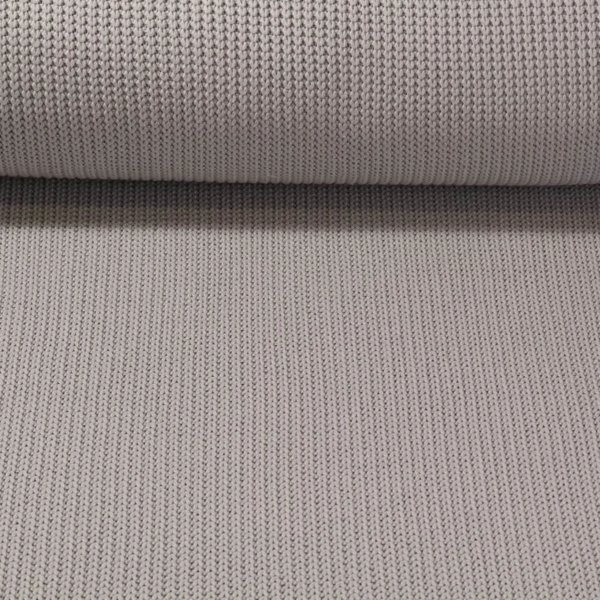 Rippen-Stricksweat Uni Grau