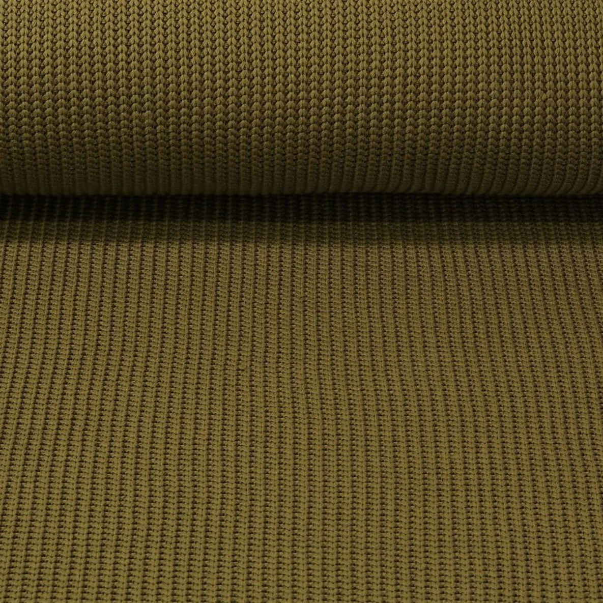 Rippen-Stricksweat Uni Grün