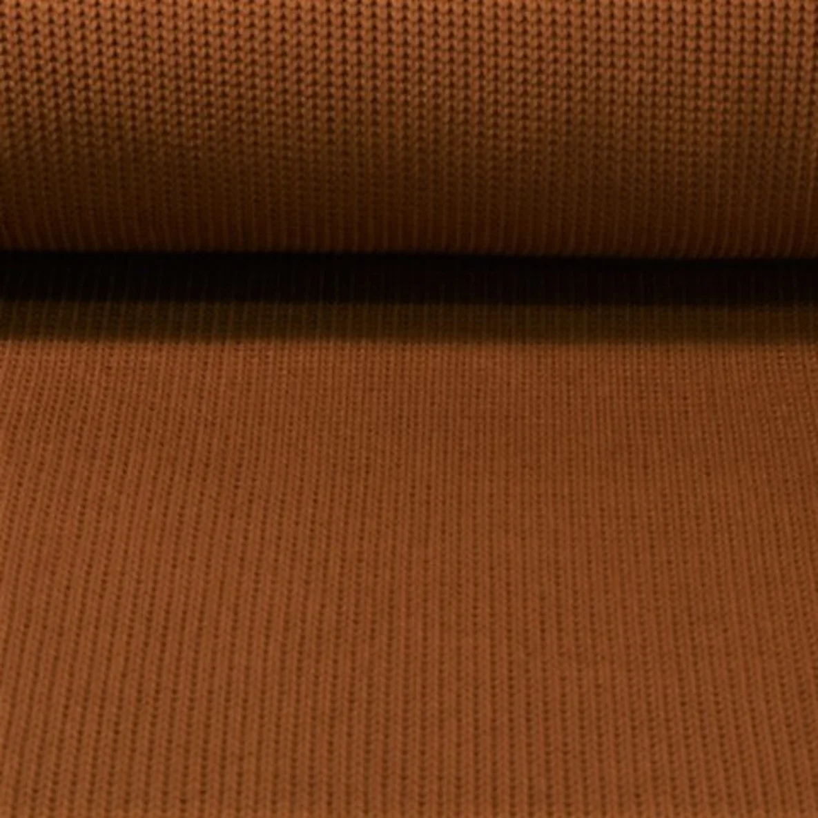 Rippen-Stricksweat Uni Hellbraun