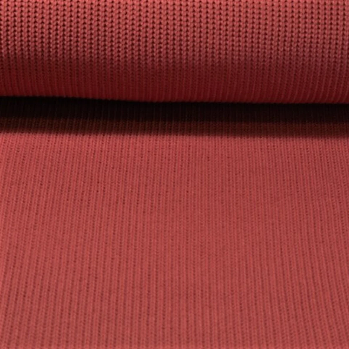 Rippen-Stricksweat Uni Orientrot