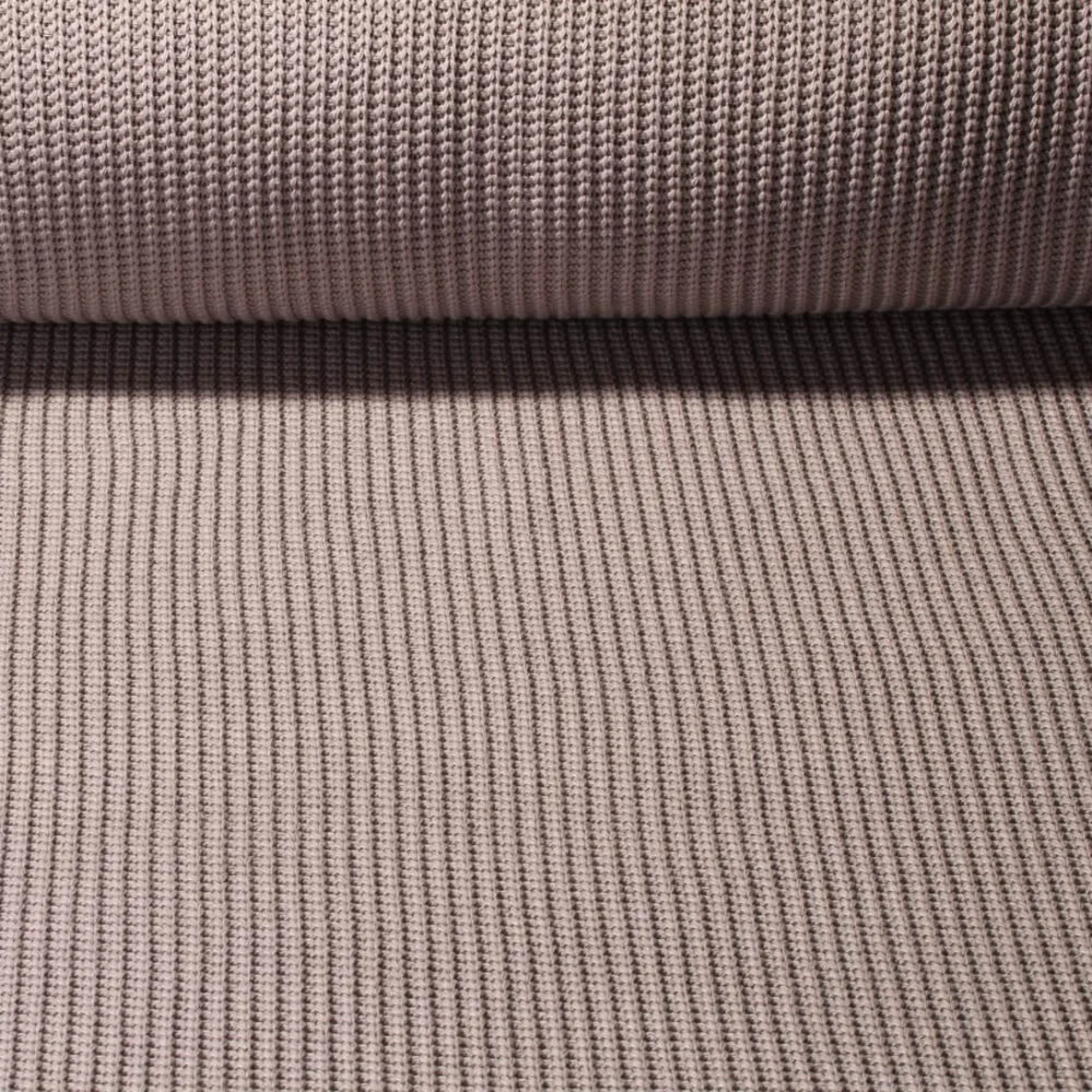 Rippen-Stricksweat Uni Taupe