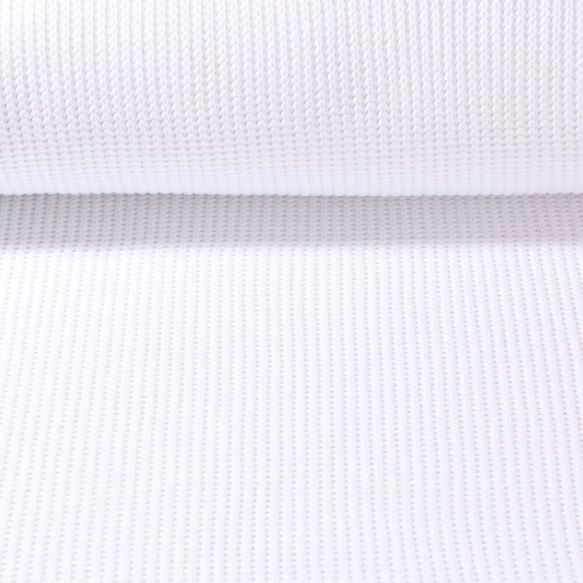 Rippen-Stricksweat Uni Weiß