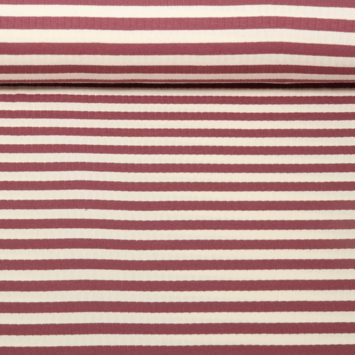 Rippjersey Streifen Mauve Ecru