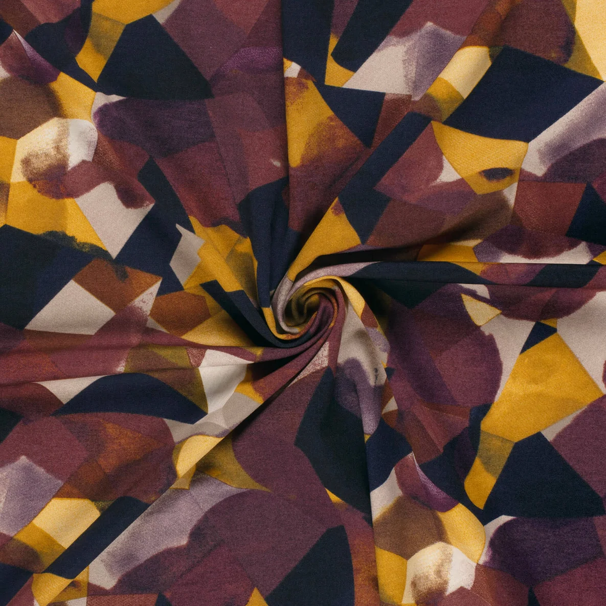Romanit Jersey Abstrakt Bordeaux