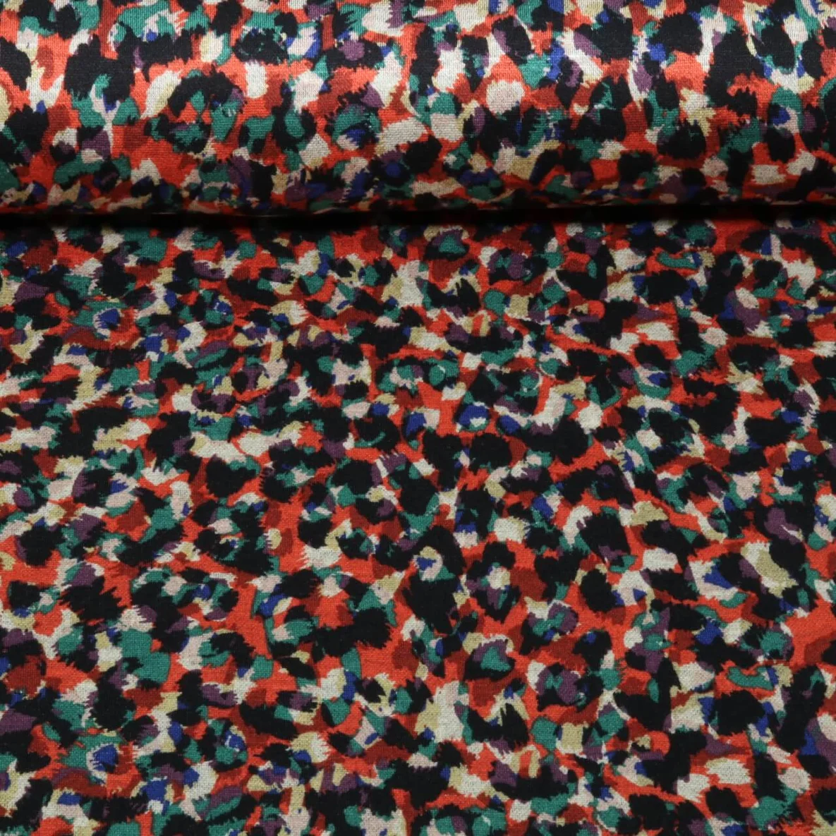 Romanit Jersey Abstrakt Orange Multicolor