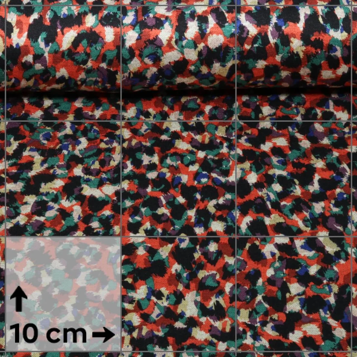 Romanit Jersey Abstrakt Orange Multicolor