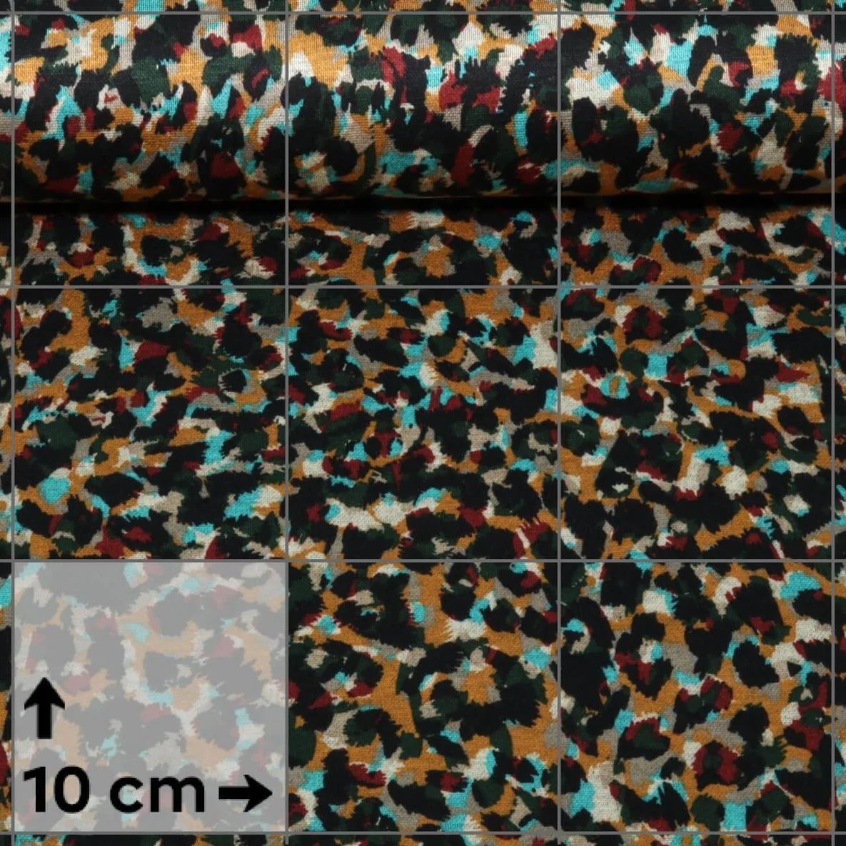 Romanit Jersey Abstrakt Türkis Multicolor