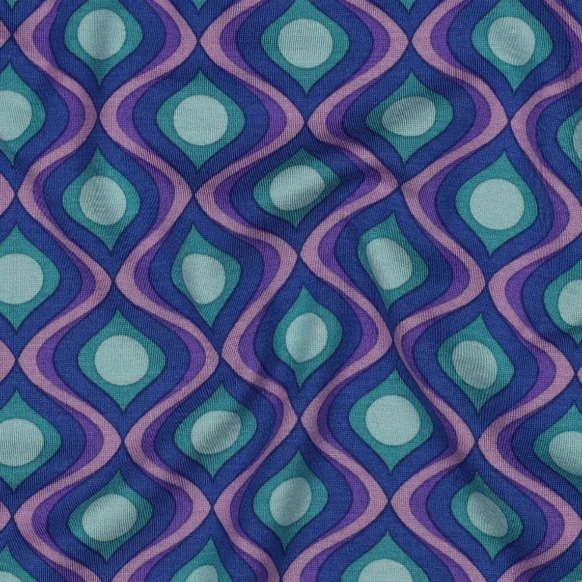 Romanit Jersey Grafisch Kobaltblau Grün