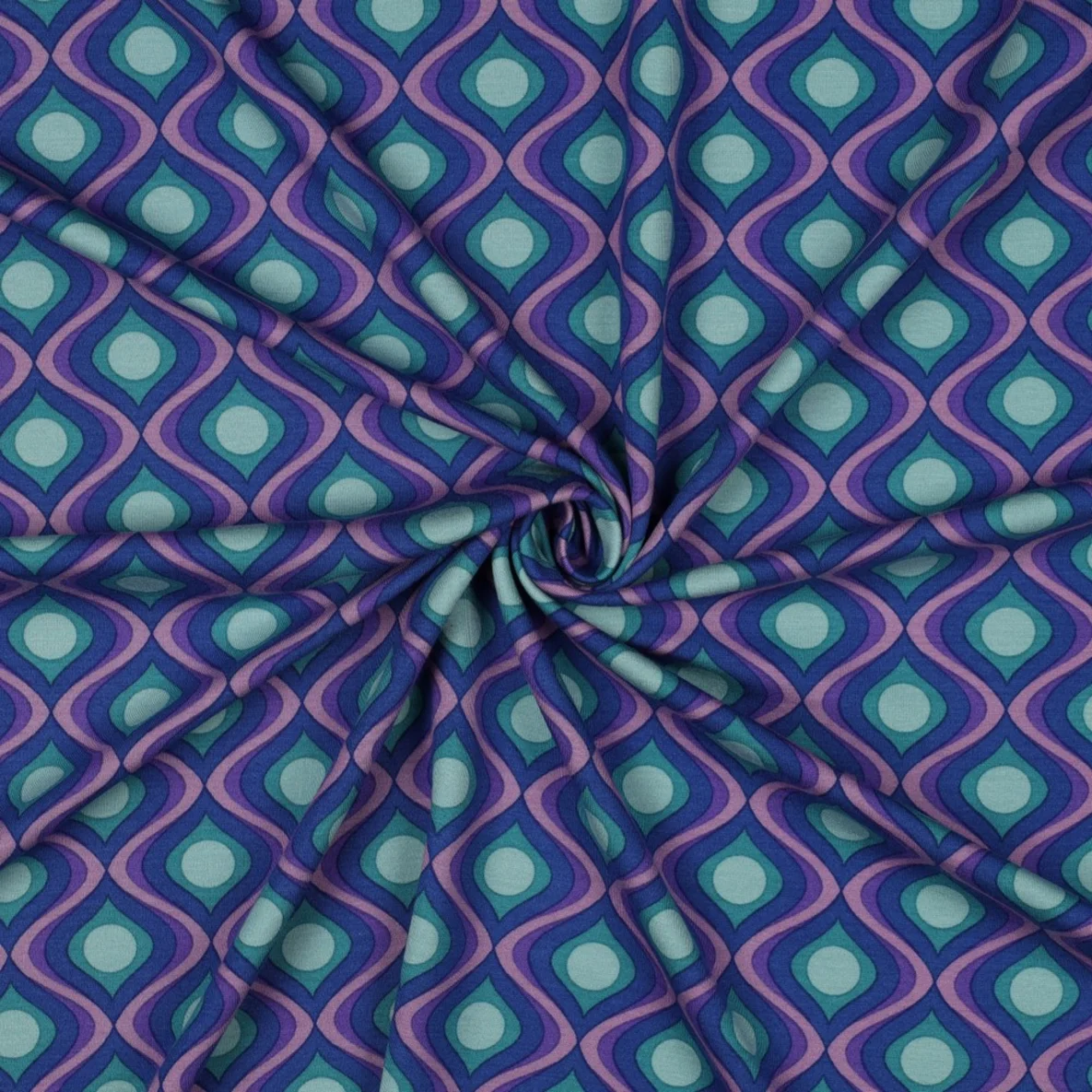 Romanit Jersey Grafisch Kobaltblau Grün