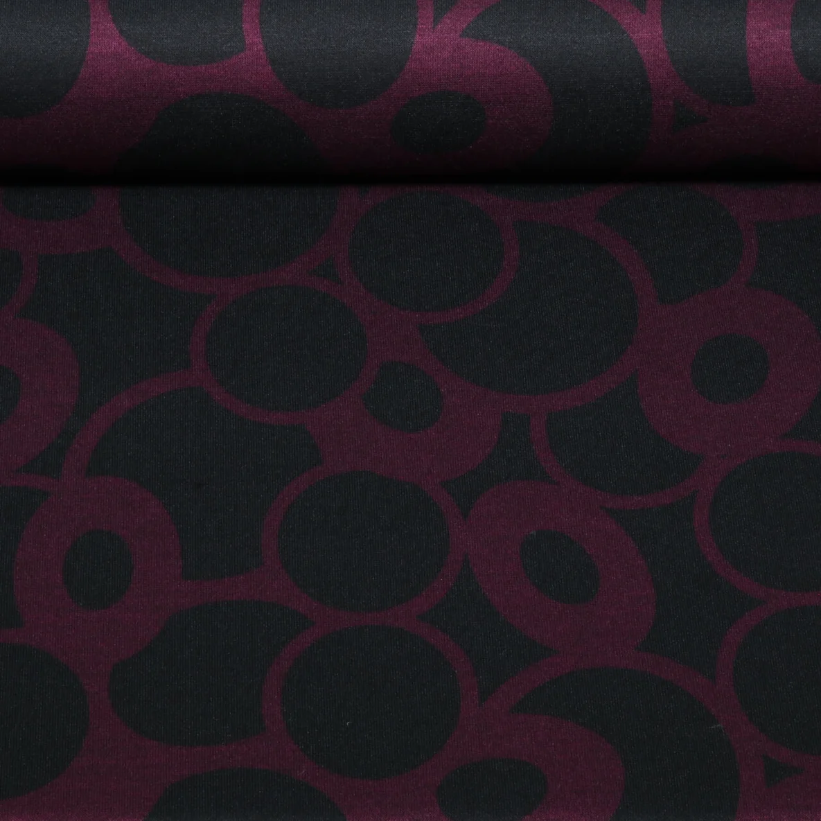 Romanit Jersey Kreise Retro Schwarz Bordeaux