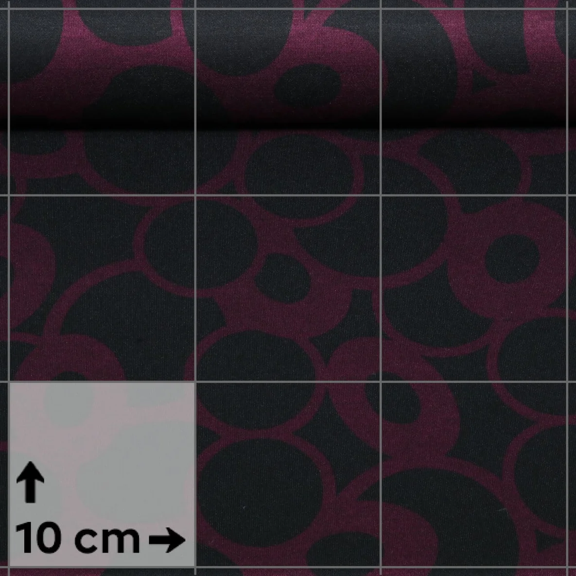 Romanit Jersey Kreise Retro Schwarz Bordeaux