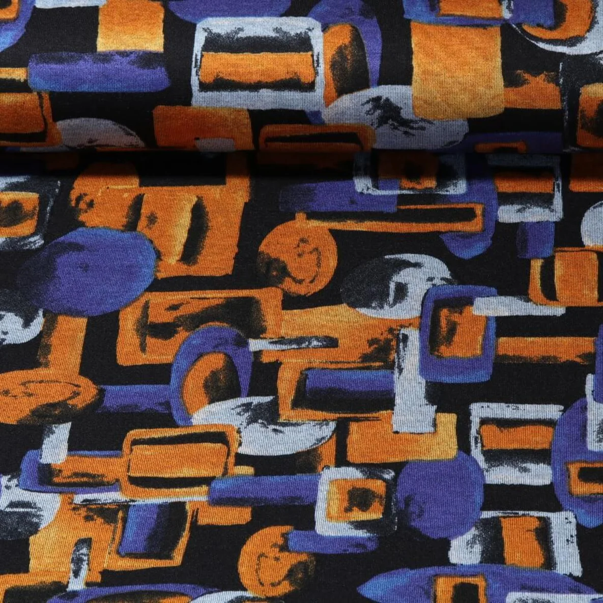 Romanit Jersey Soft Mustermix Schwarz Braun