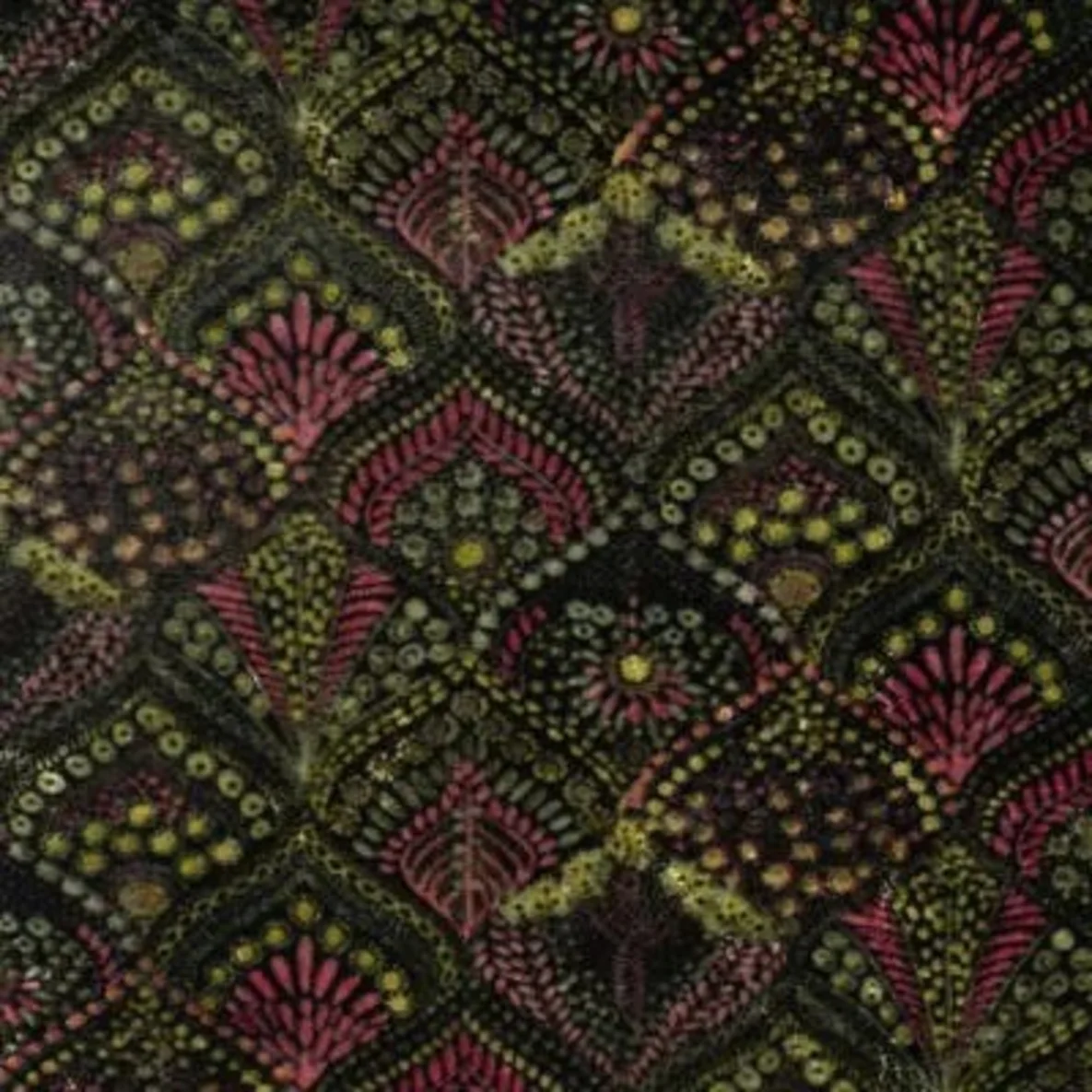 Samt Jersey Ornamente Schwarz Grün