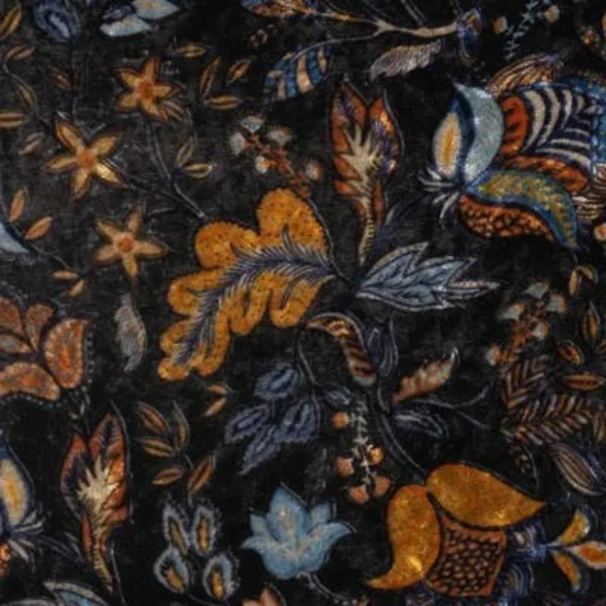 Samt Jersey Paisley Schwarz Braun