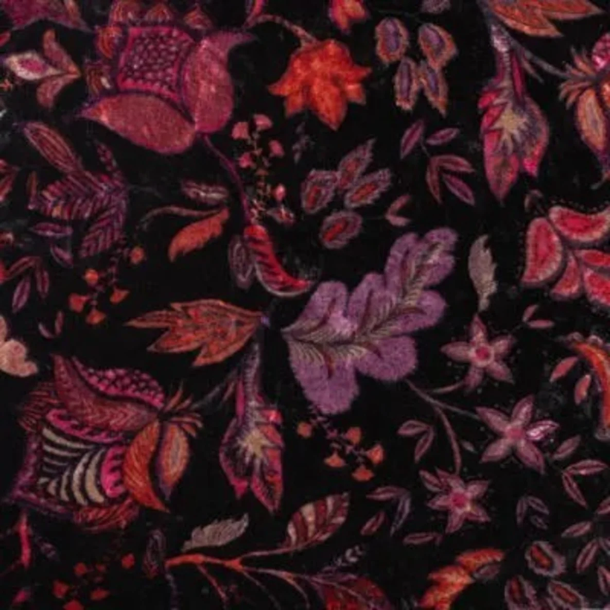 Samt Jersey Paisley Schwarz Fuchsia